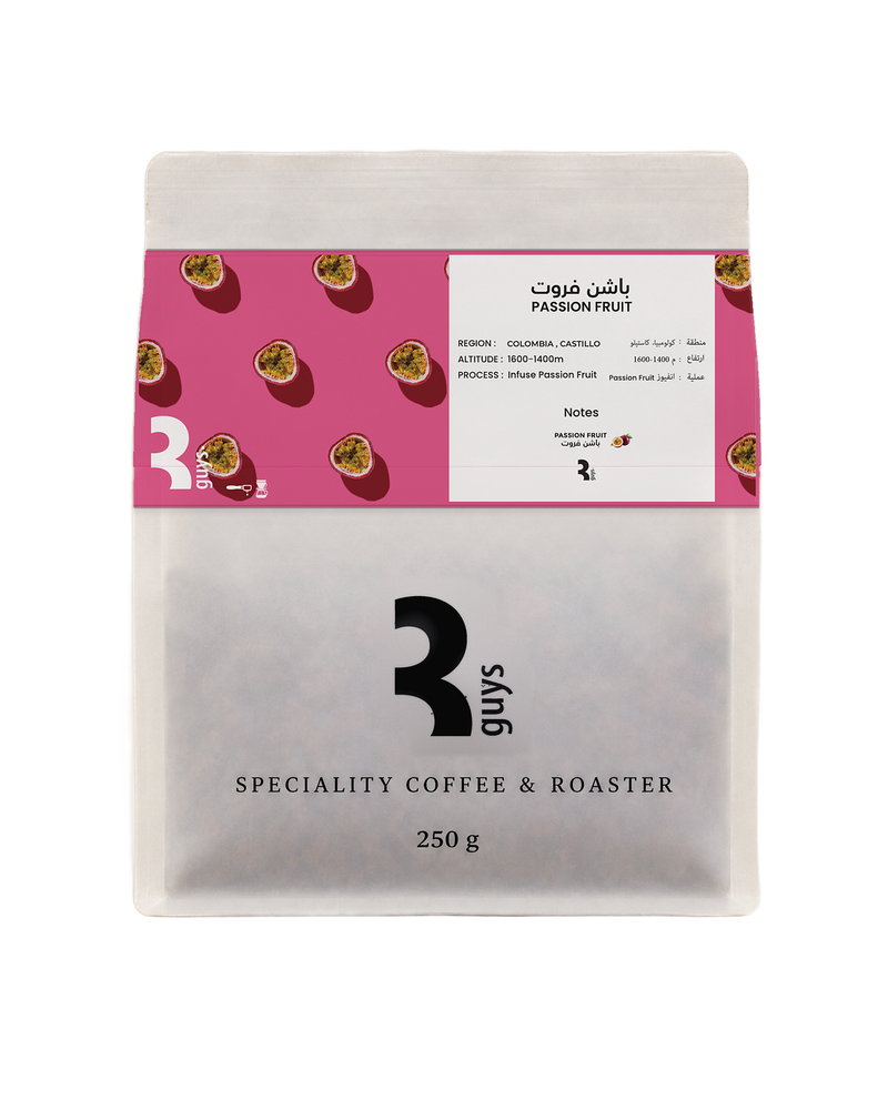 Colombia Passion Fruit, a 250g bag.
